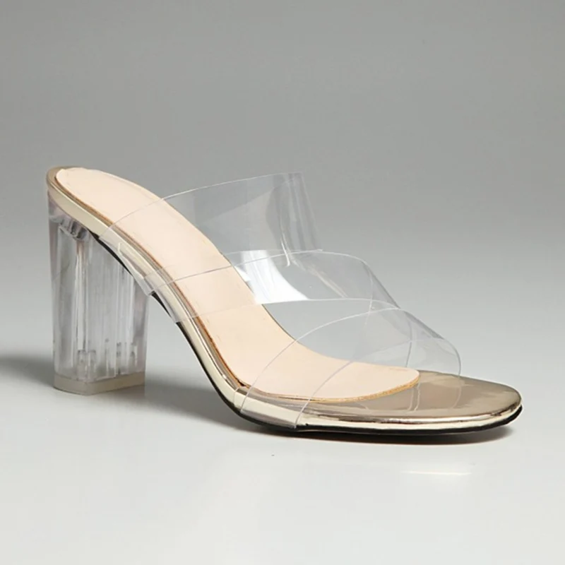 Новые ПВХ белые прозрачные шлепанцы с открытым носком пикантная обувь