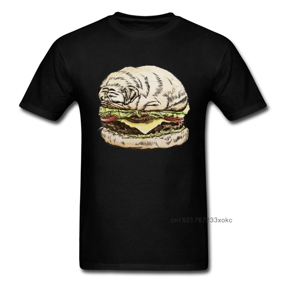 Новинка 2018 Мужская футболка с принтом мопса и бургеров новинка мультяшный дизайн
