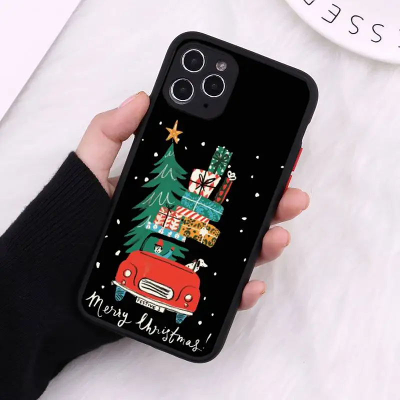 

Christmas snow beer Gift Phone Case Matte Transparent for iPhone 7 8 11 12 s mini pro X XS XR MAX Plus cover funda