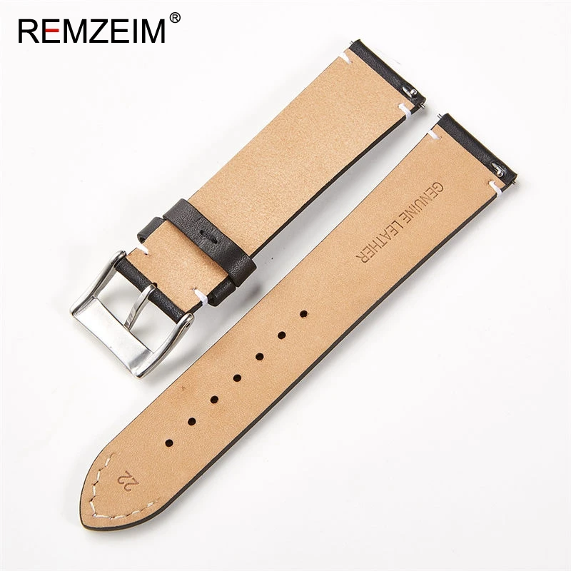 REMZEIM Calfskin Leather Watchband Quick Release Watch Band 16mm 18mm 20mm 22mm 24mm Smart Watch Strap Watches Accessories
