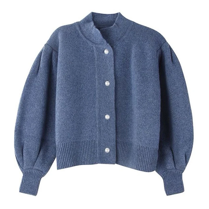 GRUIICEEN 2017 autumn pearls button women knitting cardigans fashion winter sweater lantern sleeve short cardigan SG-0819165 |