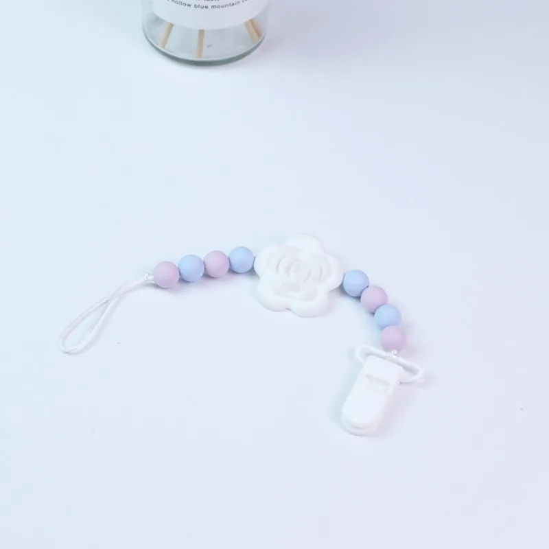 Baby Pacifier Chain Holder Clip Infant Strap Dummy Beads Soother Nipple Hold Teething Flower | Мать и ребенок
