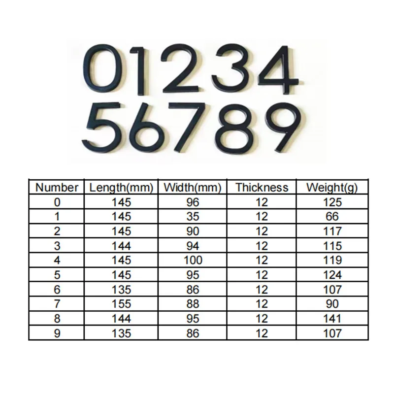 Черные Плавающие Номера для дома домашний почтовый ящик номер 0-9 металлическая