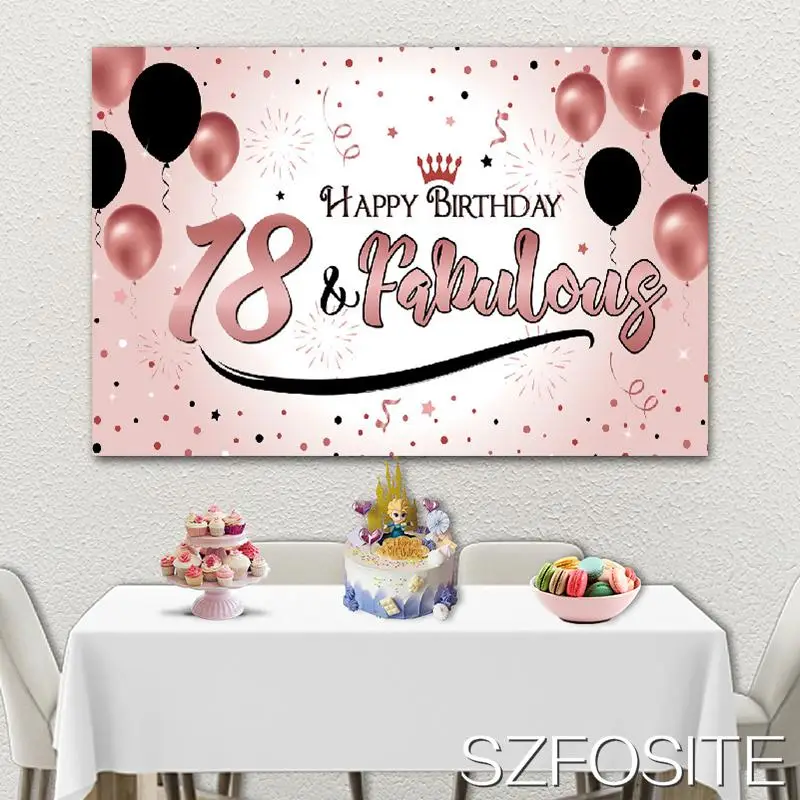 Розовый Виниловый фон для фотостудии с воздушным шаром на день рождения |