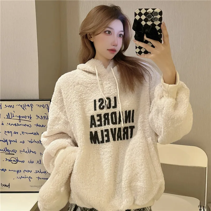 

Женская флисовая куртка с капюшоном Make MAO qiu dong han edition