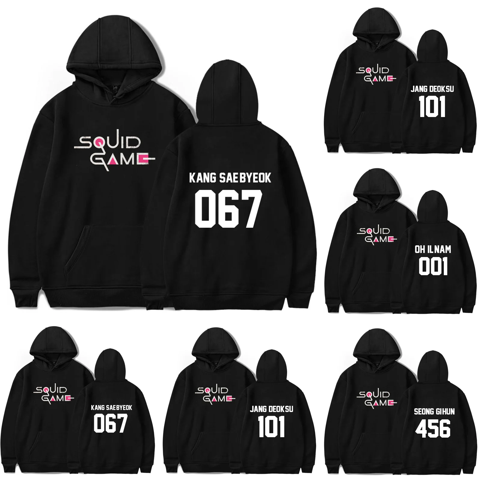 

Squid Game Costume Hoodie Tracksuit Long Sleeve Pullovers Sweatshirts Camiseta Jogging Hooded Sweatshirt Tops Jacket Hip-hop