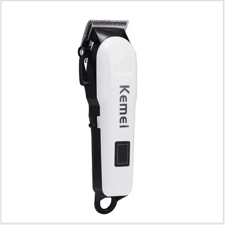 EU Plug Kemei KM-809A перезаряжаемая электрическая машина для резки волос ЖК-дисплей Беспроводная Машинка для стрижки волос и бороды Парикмахерские аксессуары - Цвет: EU Plug