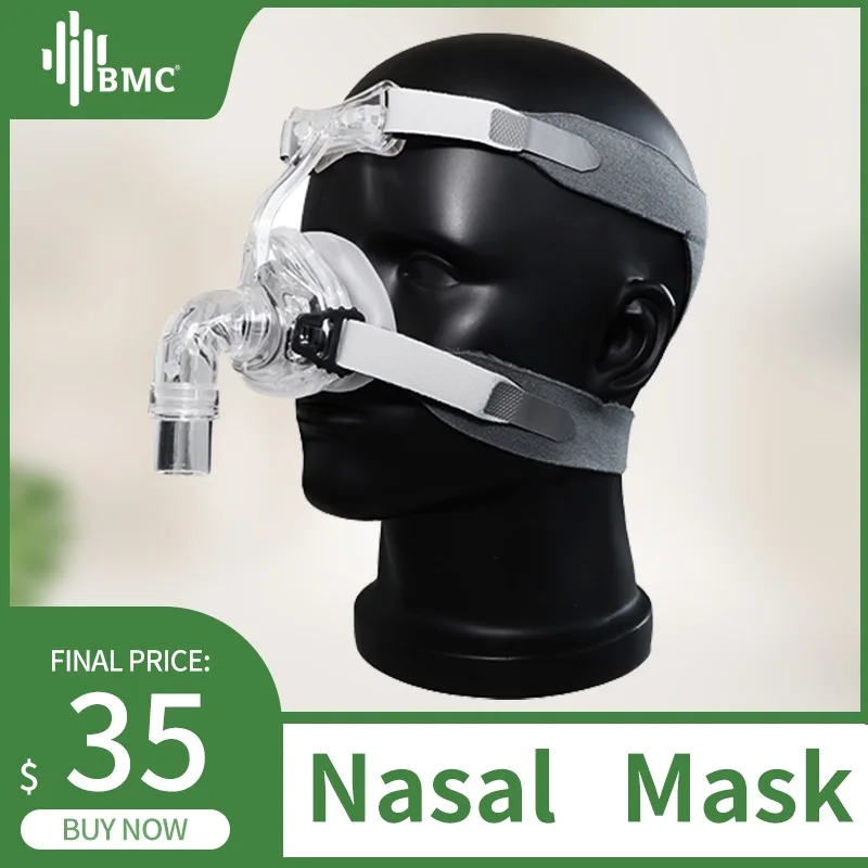 BMC NM2 Nasal Mask Носовая маска с лобовом упором и держатели имеется 3 размера S / M / L можно подключается к CPAP и BiPAP аппарату и кислородному генератору