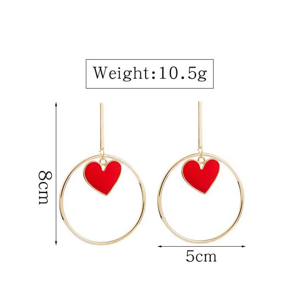 Эффектные серьги женские длинные подвески красные эмалированные геометрические