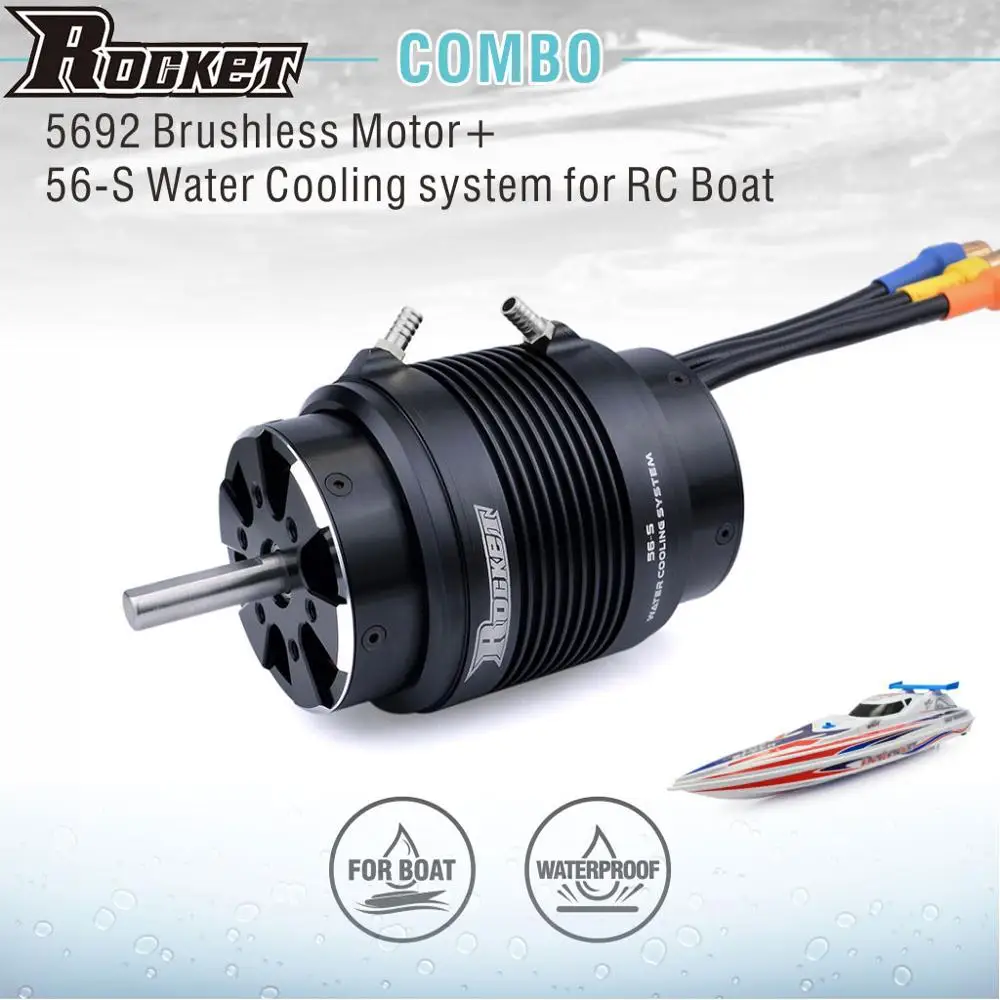 Rocket 5682 5692 56102 56112 1000 kv 910KV 730KV 700KV 600KV 520KV бесщеточный двигатель w/ Water Jacket для радиоуправляемой лодки более мм