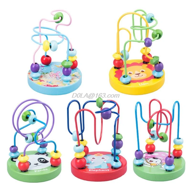 Монтессори Деревянные игрушки для детей деревянные круги из бисера проволока