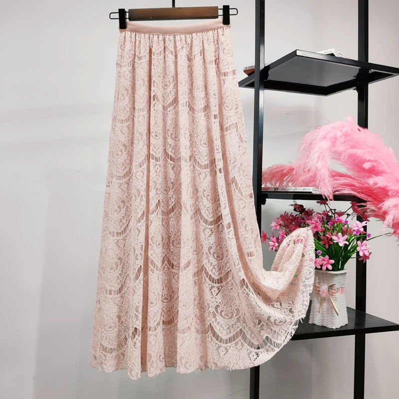 Кружевная юбка миди Cyanlee модная женская летняя Милая элегантная в Корейском