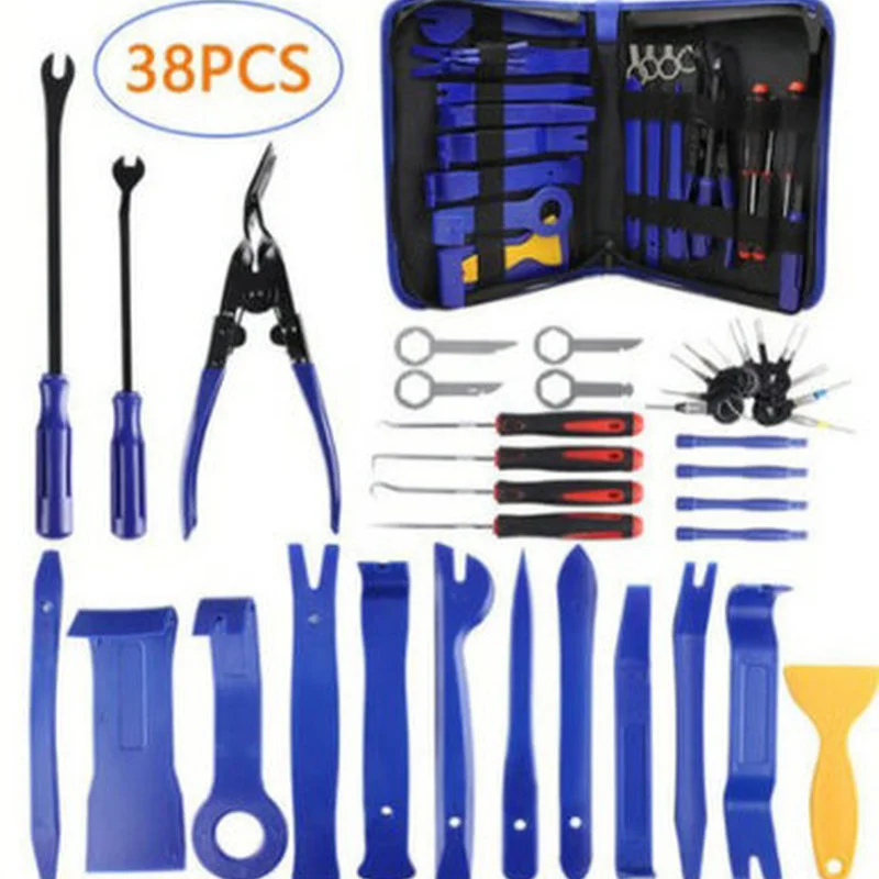 

38pcs Car Radio Removal Tools Hand Tool Set Door Dash Panel Audio Stereo Trim Removal Pry Tool Kit Clip Removal Panel Too