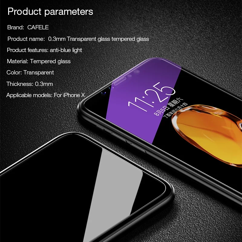 

Cafele Tempered Glass for iPhone 12 Pro Max SE 11 Pro Max Xs X Xr Screen Protector HD Clear Protective Flim Glass Anti Blue