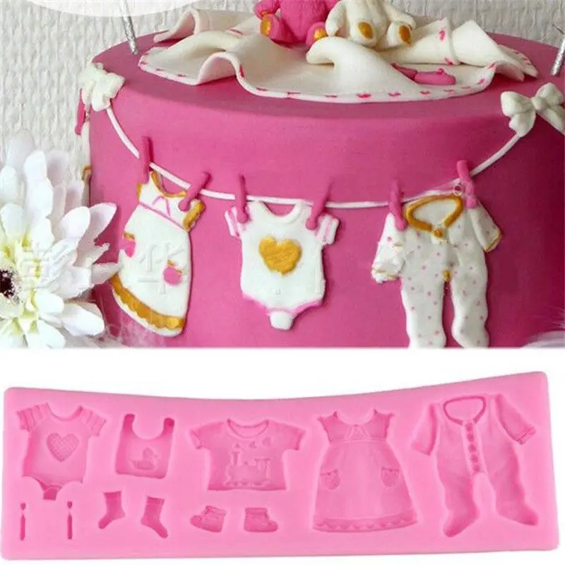 Fashion Cake Mould Chocolate Candy Fondant Baby Shower Topper Silicone Clothes Mold mold | Дом и сад