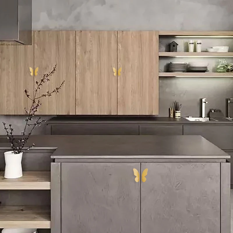 Золотые латунные ручки крыла бабочки ручка для шкафа с выдвижными ящиками и