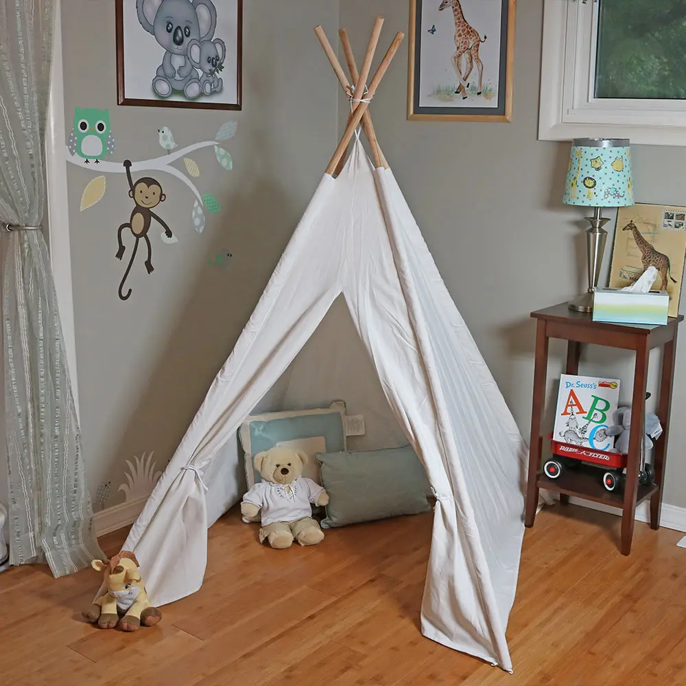 130/135/160cm Tipi Triangle KidsTent Teepee Canvas Sleeping Dome Play-Tent House Wigwam Room Children's Tent Game-House | Игрушки и