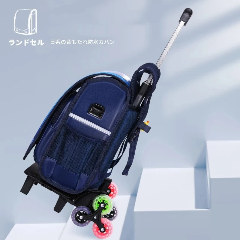 Children Trolley School Bag Backpack Wheeled School Bag For Kids Grils Boys Wheel Schoolbag Student Backpacks Luggage Bags