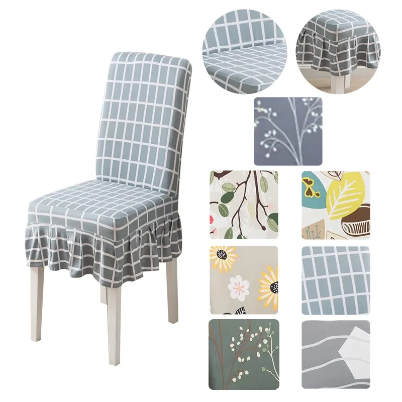 

Universal Fabric Chair Cover for Dining Room Chairs Cover Spandex Elastic Chair Cover with High Back Cover for Chair for Kitchen