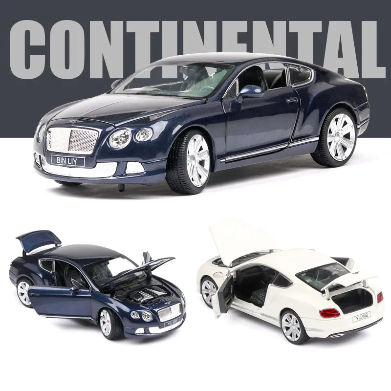 1:24 BENTLEYS GT W12 модель автомобиля из сплава звук светильник литье под давлением