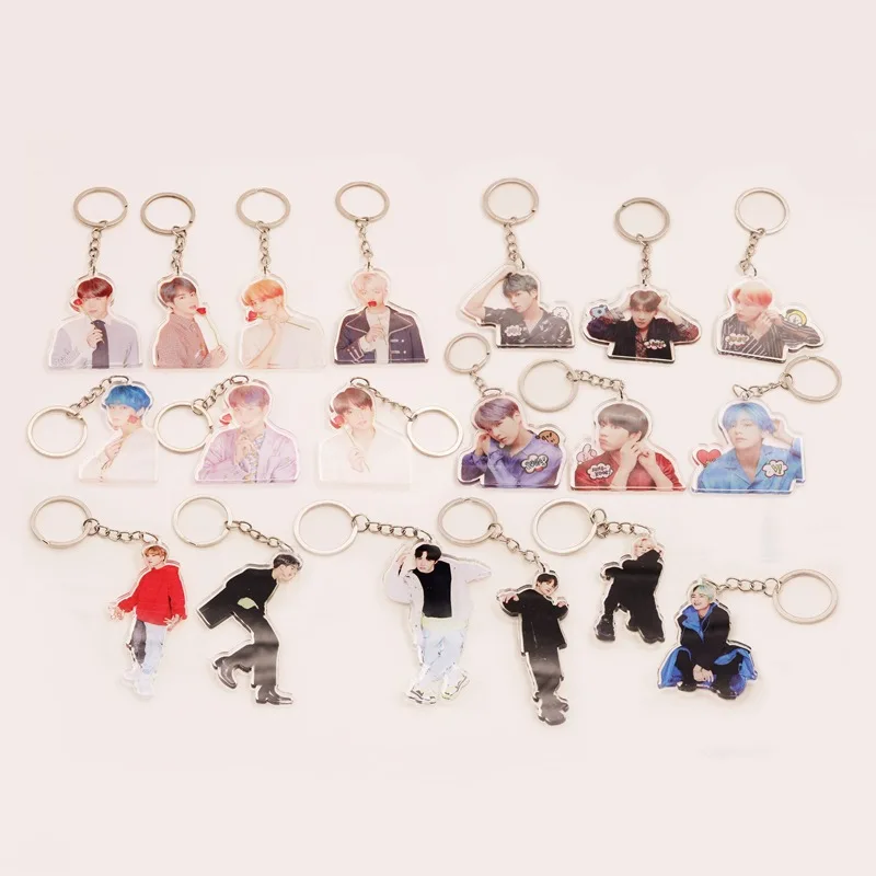 

Kpop Bangtan Boys карта души персональная двойная прозрачная милая фигурка брелок аксессуары акриловый брелок