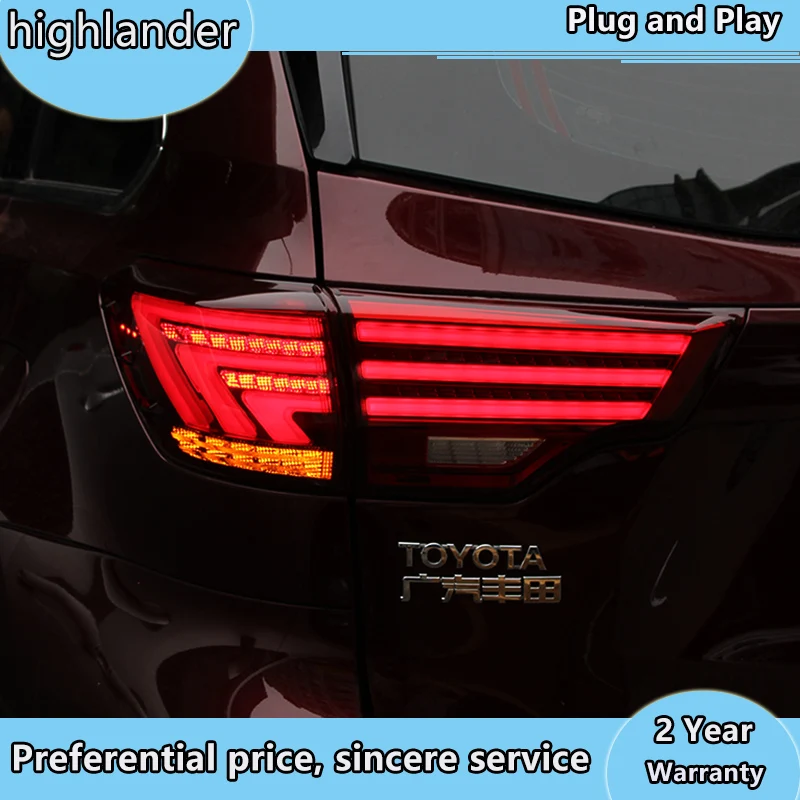 

Тюнинг автомобилей для Toyota задние фары для Highlander 2015 Highlander огни Специальный автомобильный свет, светодиодные задние фонари в сборе с hid компл...