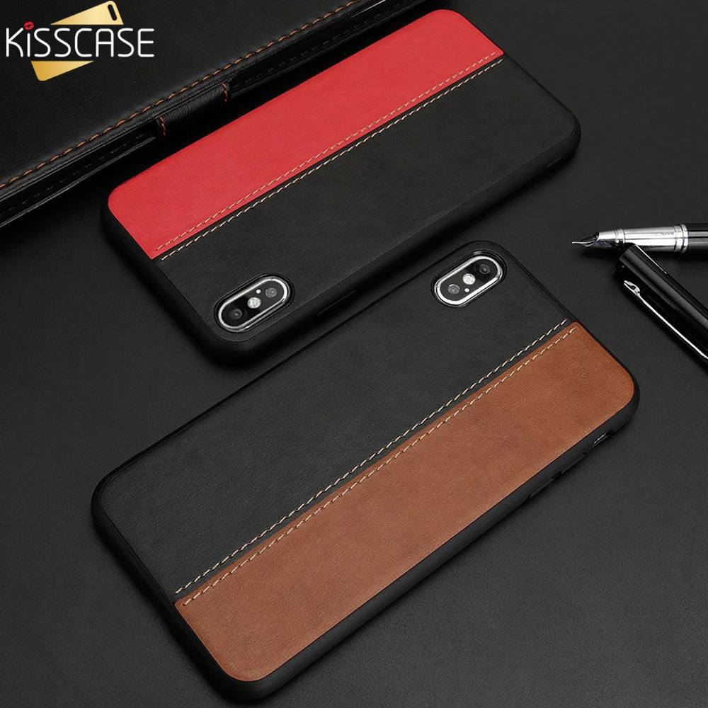 Роскошный чехол KISSCASE для iPhone XR XS Max X 7 8 Высококачественный винтажный кожаный
