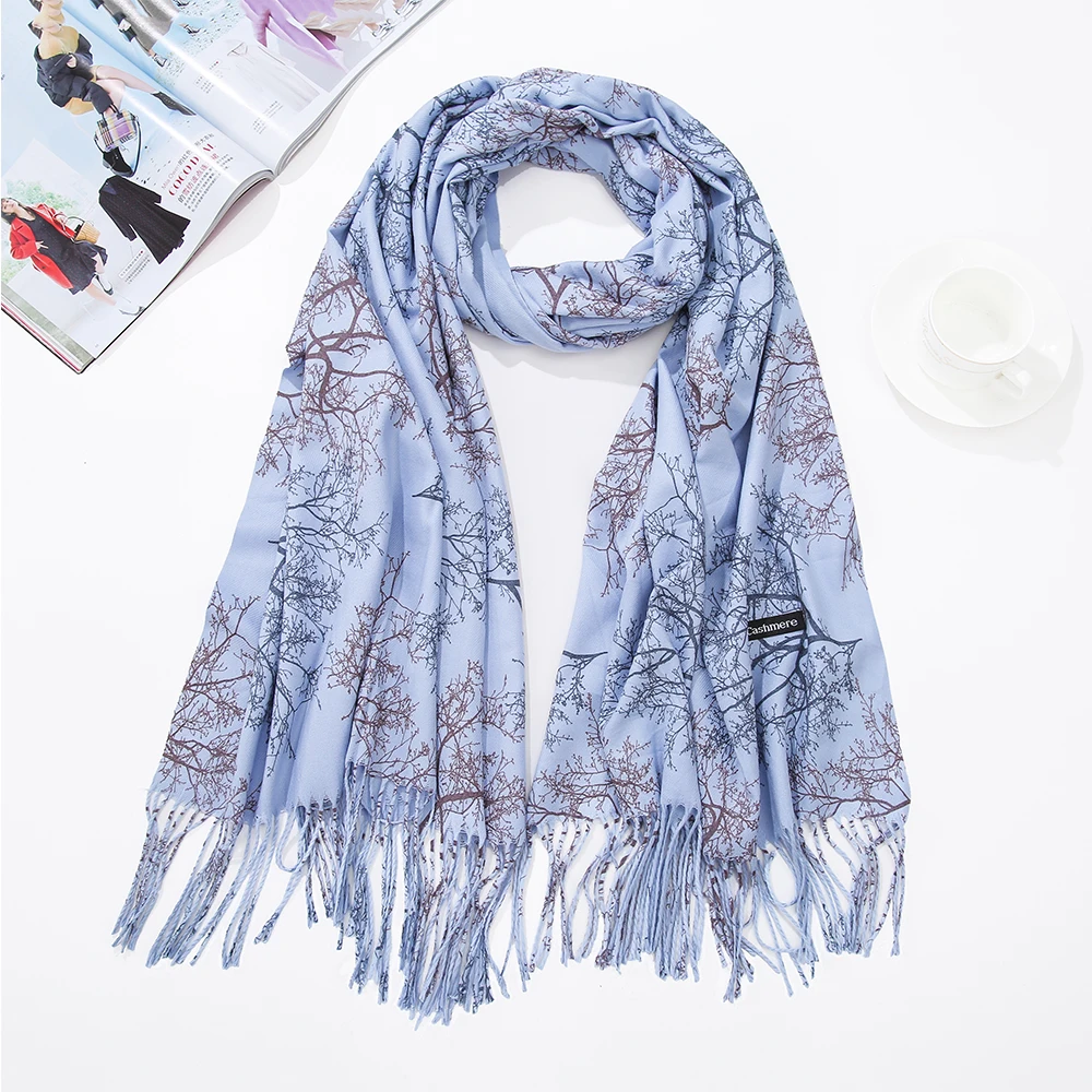 czhcqq high quality women fashion printing scarf with tassel lady winter autumn long scarf luxury brand hot sale men shawl free global shipping