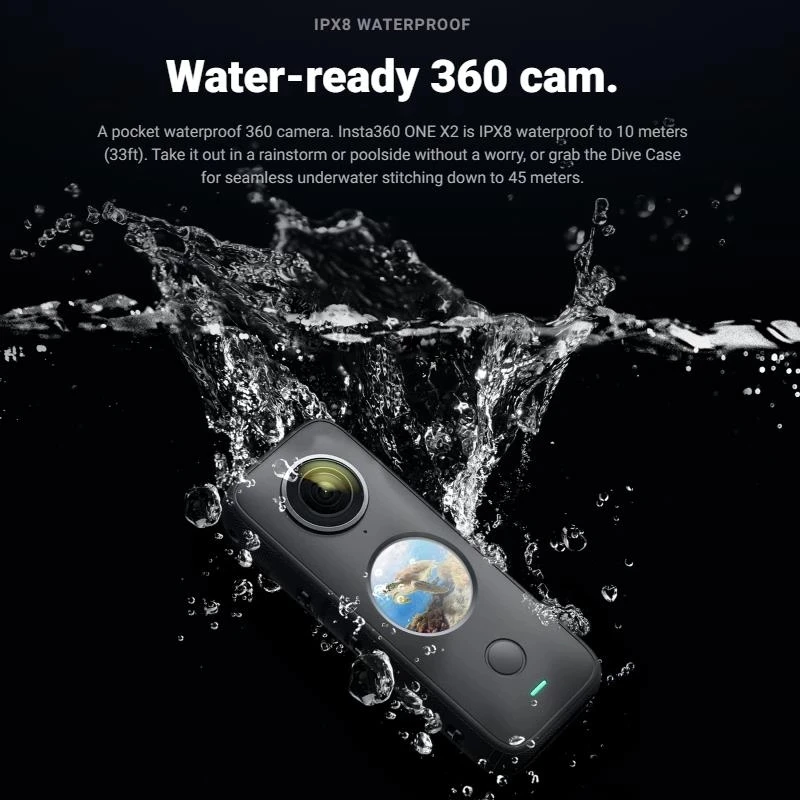 Insta360 ONE X2 Action Camera Mini Anti-Shake Waterproof Portable 5.7K Sport 360 ​Camera FlowState For YouTube Live Like Gopro |