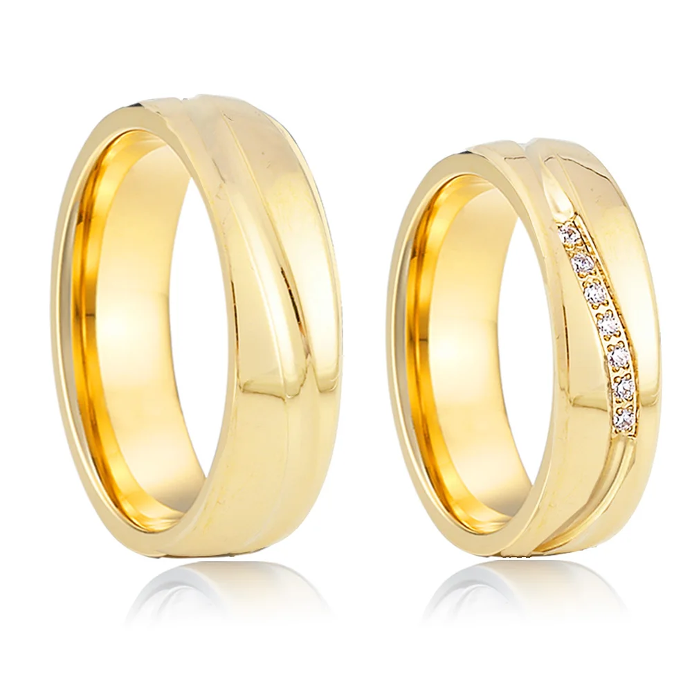 

Au585 wedding rings for men and women Lover's Alliance Marriage Anninversary western designer 14k gold rings for couples
