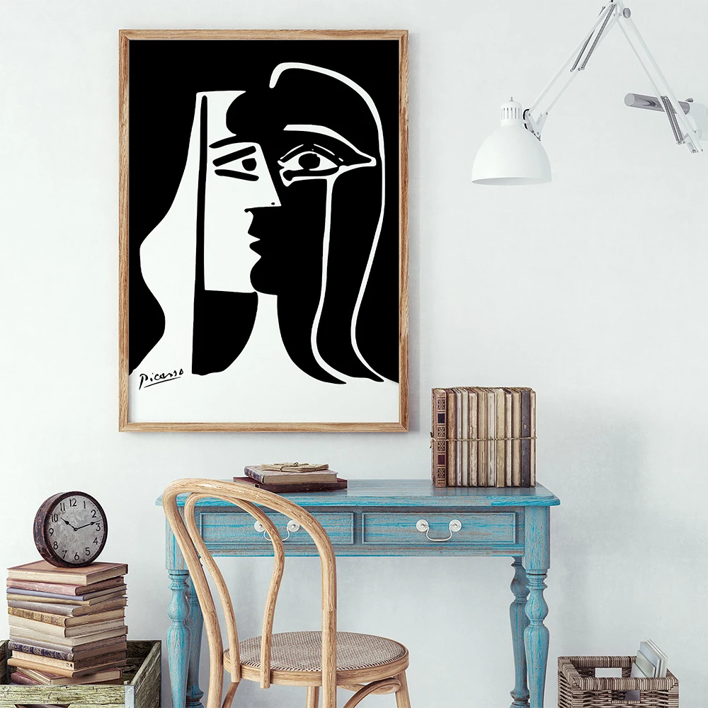 

The Kiss Poster Picasso Wall Art Matisse Abstract Woman Canvas Paintings Black and White Pictures on The Wall Vintage Home Decor