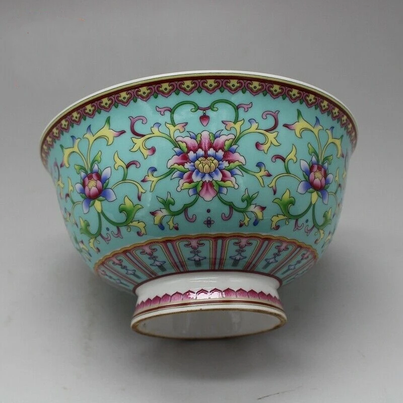 

Chinese Old Porcelain Pastel Patterned Flower Bowls Chinese Meal Bowl