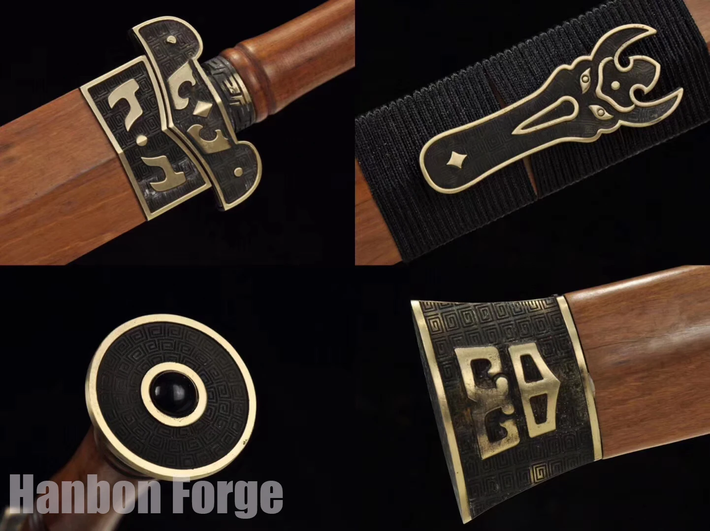 

Chinese Jian Sword Damascus Folded Steel Red Blade traditional Handmade