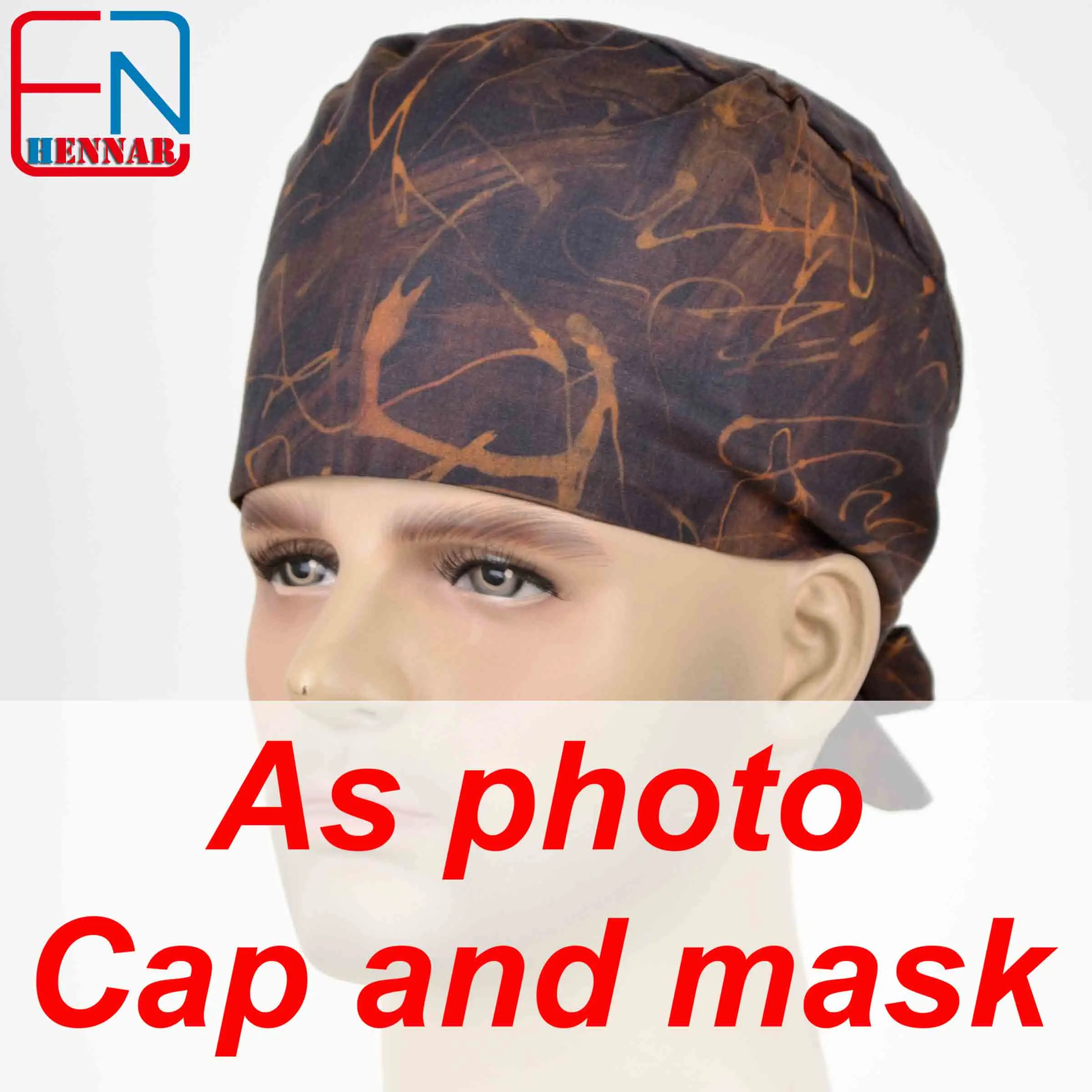 Cap and mask Новинка 180413 бренд hennar унисекс хирургические шапки aiyan xingqiu - Цвет: Cap and mask