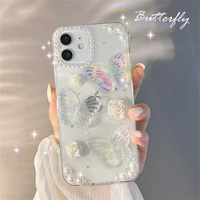 french retro stereo butterfly epoxy glitter mobile phone case cartoon creative popular 13 all inclusive mobile phone soft shell
