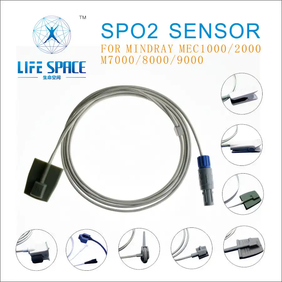 

Длинный силиконовый многоразовый датчик насыщения кислородом Spo2 для мониторинга пациента Mindray MEC1000,PM9000