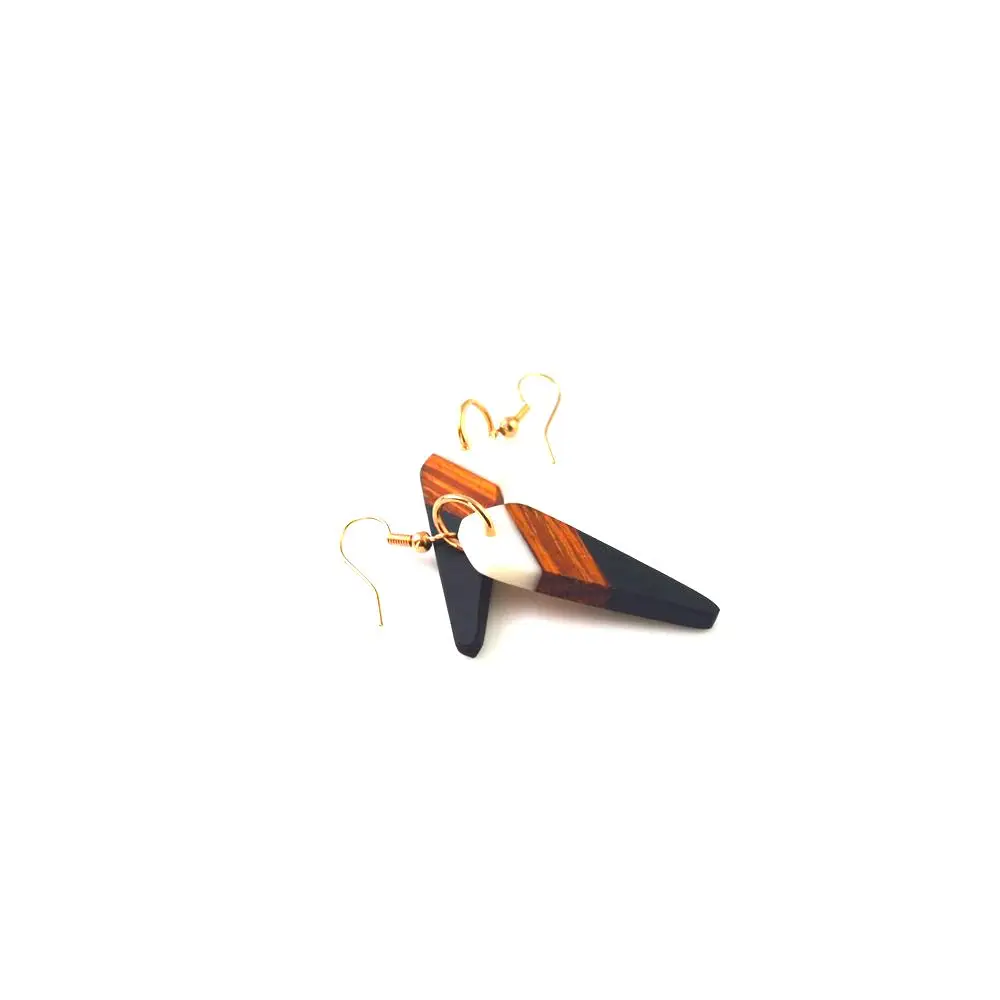 Серьги ручной работы деревянная смола с ювелирными подарками модные серьги |