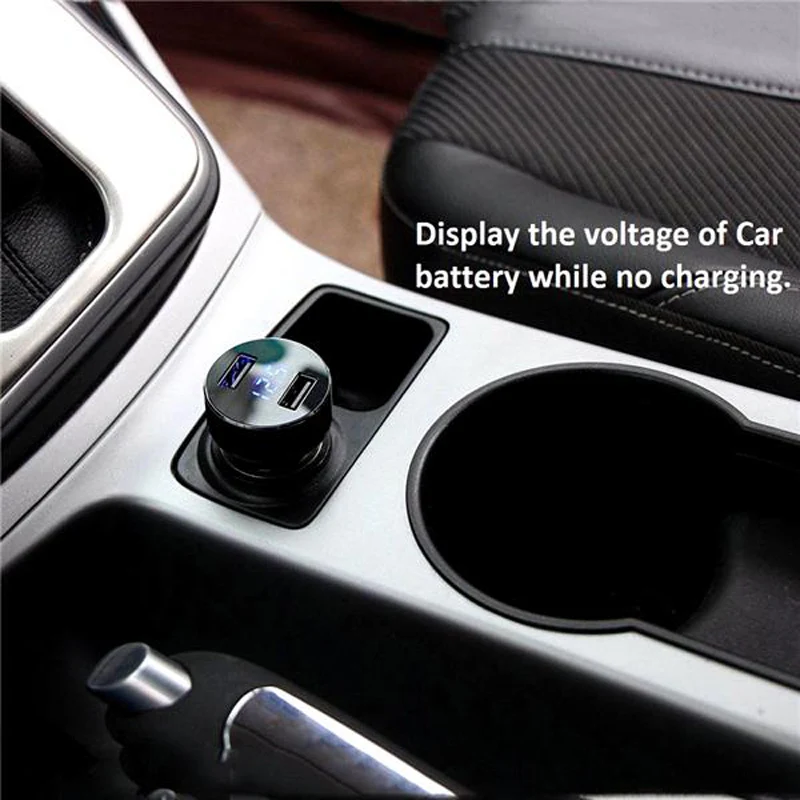 QC3.0 двойное автомобильное зарядное устройство USB Тип C плетеный кабель Быстрая