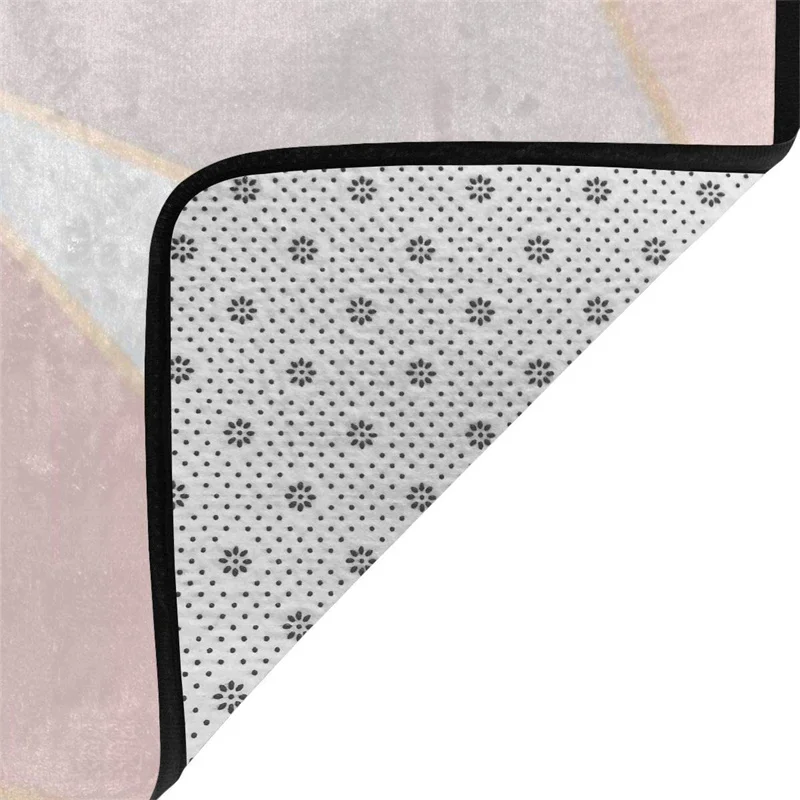 

Rose gold geometric mirror bedroom children's room non-slip living room carpet children's room floor mats home decoration