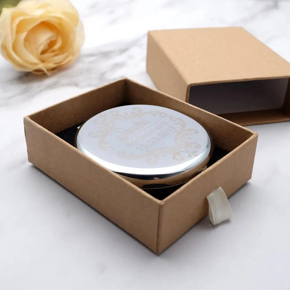 Индивидуальное компактное зеркало подарок подруге невесты карманное