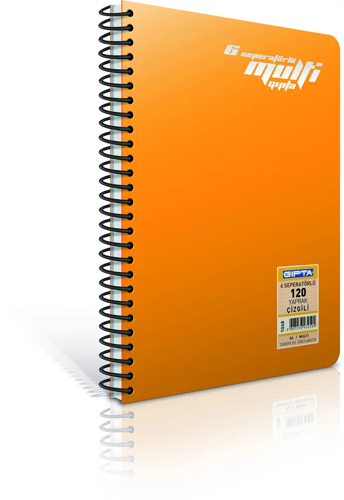 

GIPTA MULTI SPRALL 4 SEP PLASTIC COVER NOTEBOOK 17x24-150 MAKE. RAK STRIPE