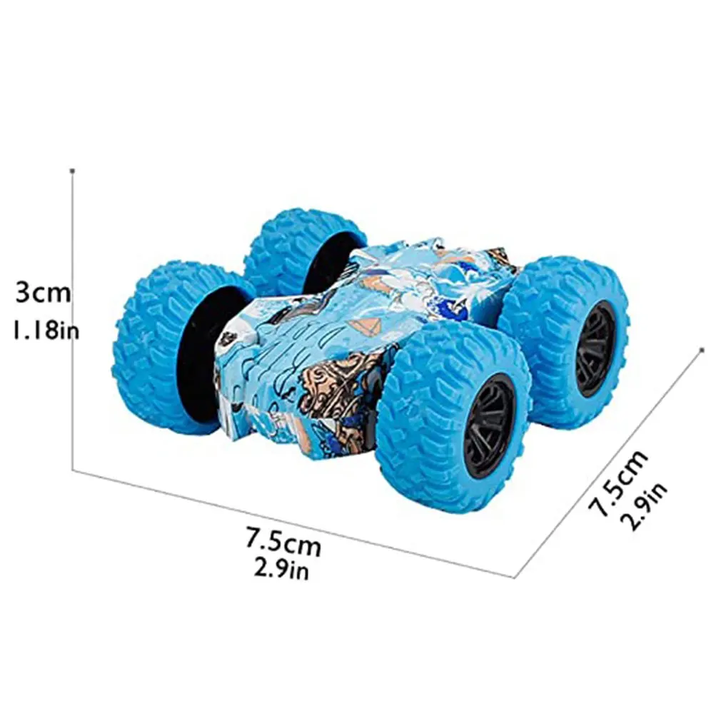 

1:18 5pcs/bag Double-sided Dual Inertia Car Four-wheel Drive Off-road Graffiti Toy Car Rotating Swing Car Model For Children