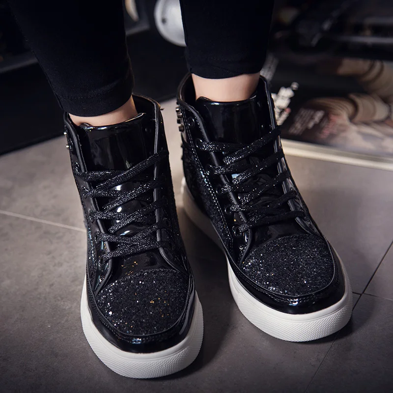 Ботильоны мужские кожаные блестящие модная обувь для отдыха на открытом воздухе