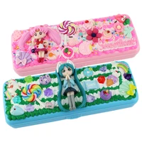 new pencil case kawaii school supplies for girl cartoon lovely pen box stationery unicorn pencil bag new cute avocado