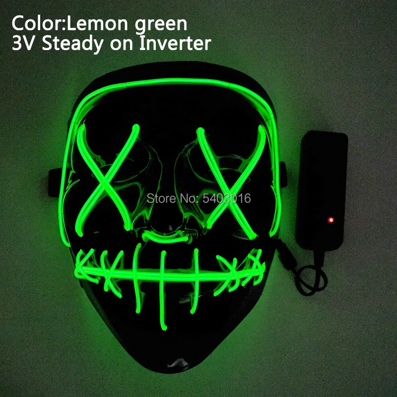

Halloween LED Purge Mask Light Up Scary Mask EL Wire Cool Costume Festival Parties Raves Unisex Hot Sales