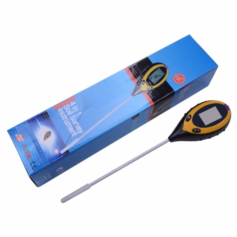 4 в 1 цифровой измеритель PH Монитор влажности почвы температура Солнечный свет