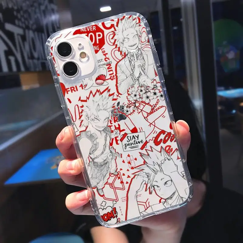 

My Hero Academia Anime Phone Case Transparent soft For iphone 5 5s 5c se 6 6s 7 8 11 12 plus mini x xs xr pro max