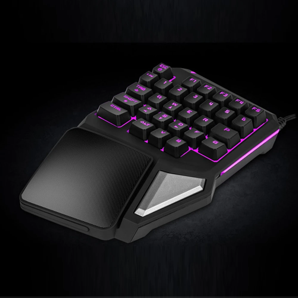 

Delux T9 Pro RGB Keyboard Single One Hand Gaming Keyboard 29 Keys Ergonomic LED Backlit Keypad Gamer Set For Laptop Tablet