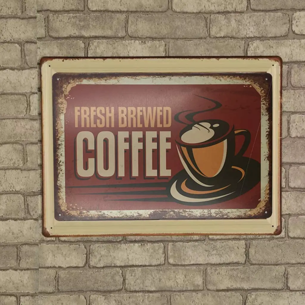 

AIQIBAO Metal Vintage Tin Sign Decor-Coffee for Bar Pub Shop Funny Retro Wall Art Sign 12X 8