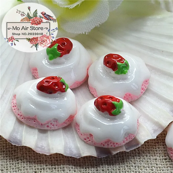 

strawberry pink cake 10PCS 15mm resin Flatback Cabochon Miniature Food Art Supply Decoration Charm Craft